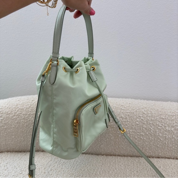 Prada “Aqua” Duet Re-Nylon Bucket Crossbody Handbag - Picture 4 of 16